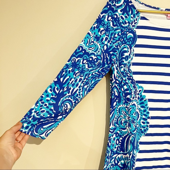 Lilly Pulitzer Nola Dress in Moon Jellies Stripes floral size Medium - Picture 12 of 12